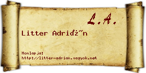 Litter Adrián névjegykártya